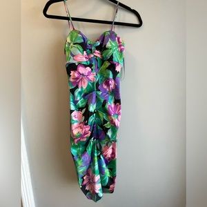 Ruched floral dress